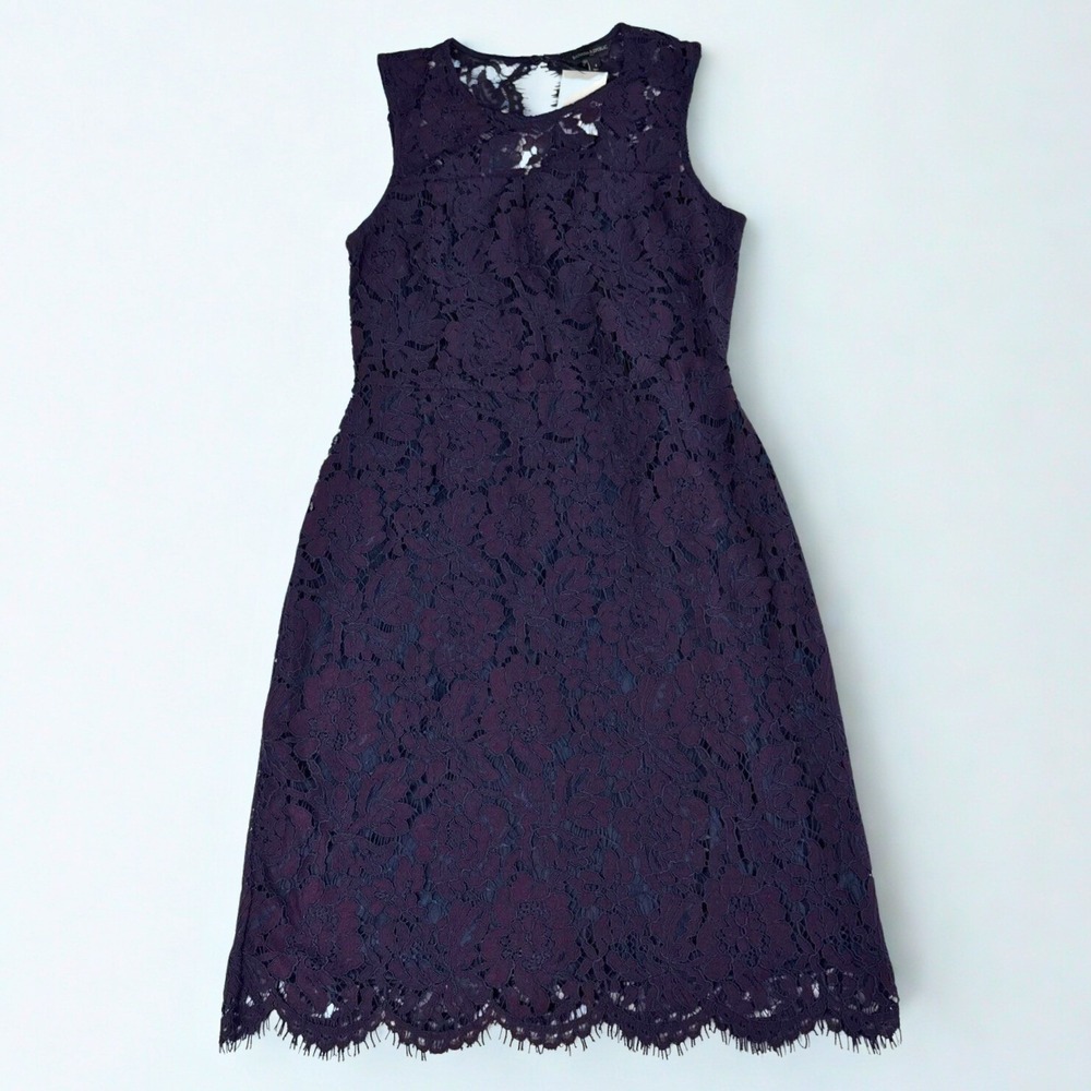 Banana Republic Purple Lace Sheath Dress Womens 4 NWT Elegant Cocktail Classic